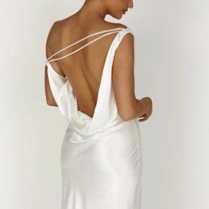 Meshki Yvette Slip Maxi Dress With Asymmetrical Hem